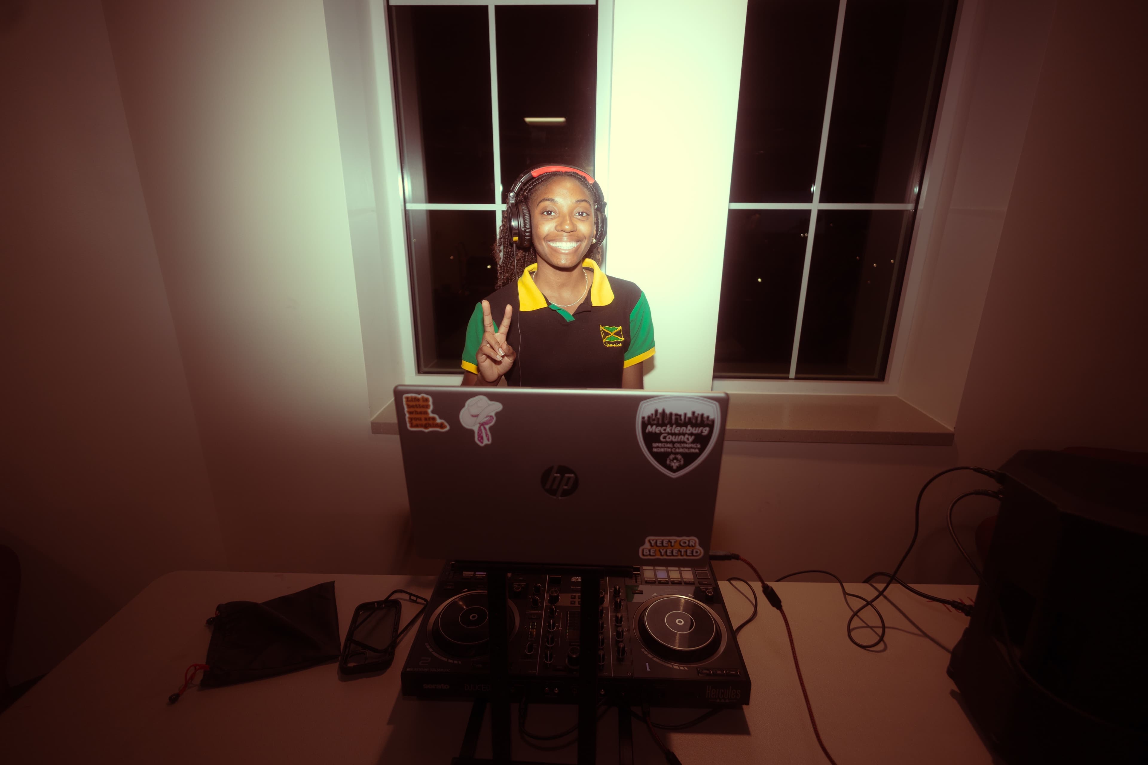 DJ ahreeuh leading a celebration